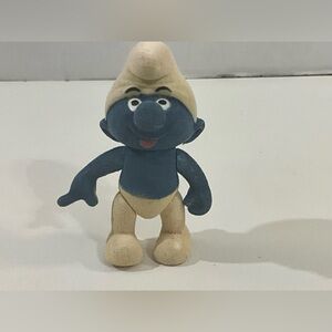 Vintage Flocked/Felt Smurf Figure with Moveable Arms and Legs